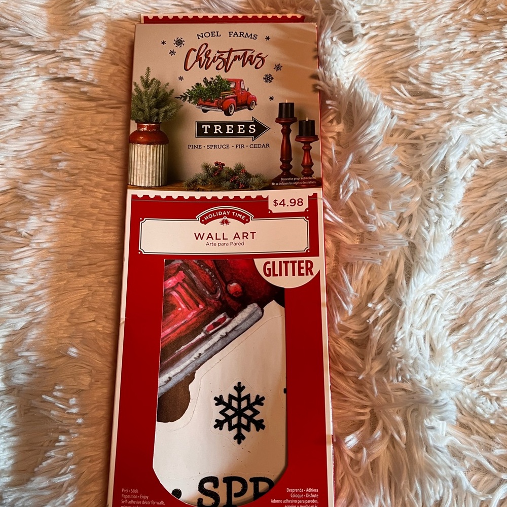 Holiday Time Red and White Christmas Stocking Holiday Decor